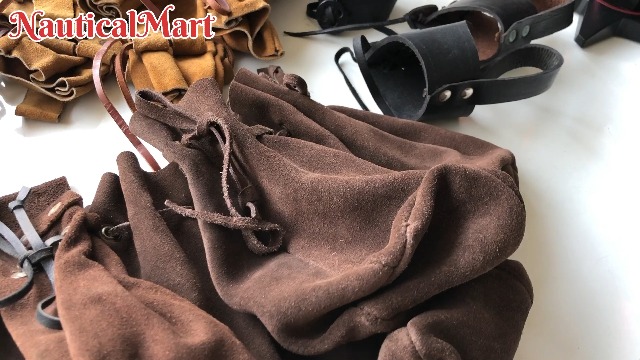 Amazon.com: Nautical-Mart Suede Drawstring Pouch, Leather